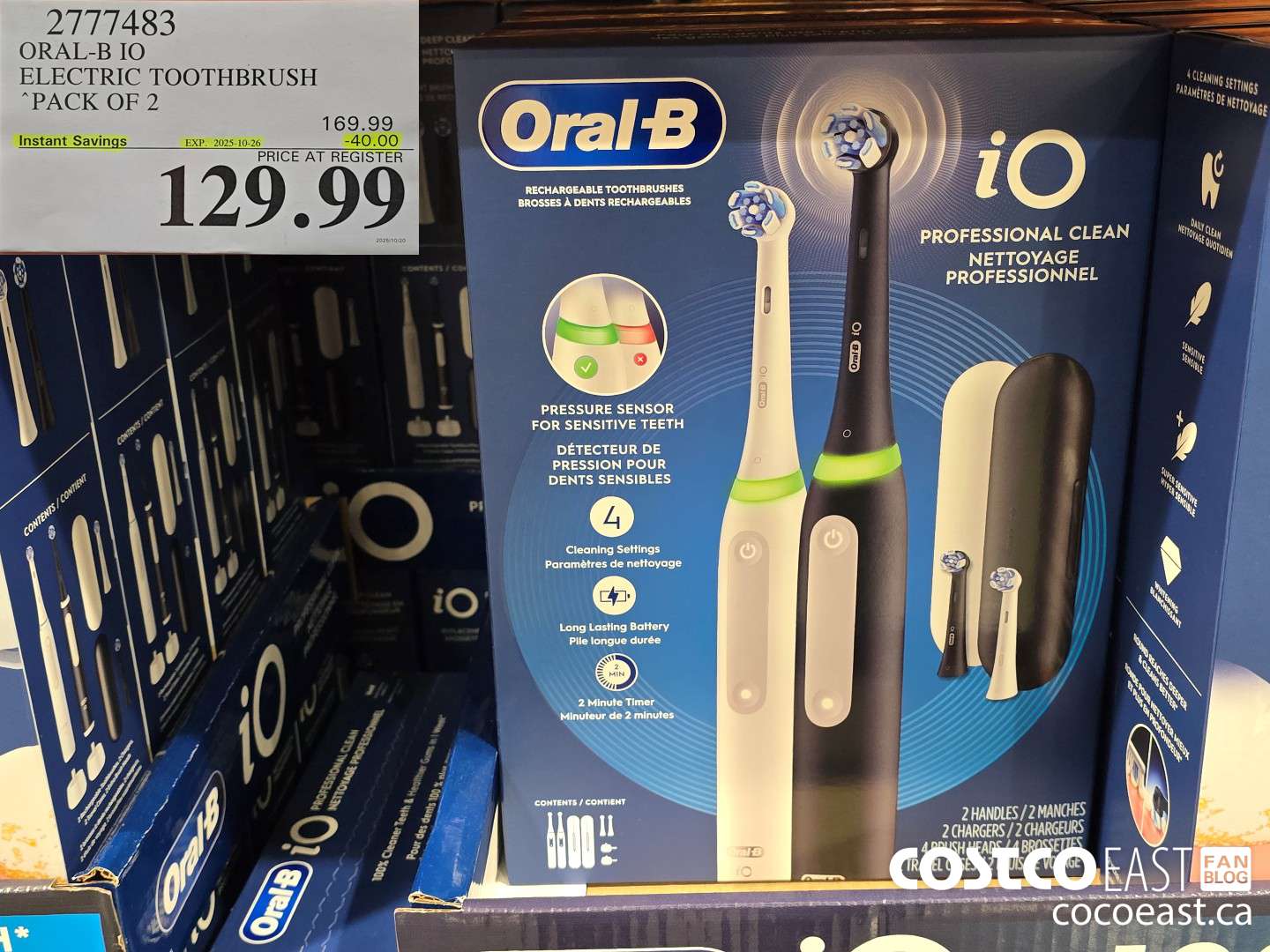 2777483 ORAL-B IO ELECTRIC TOOTHBRUSH “PACK OF 2 ($40.00 INSTANT SAVINGS EXPIRES ON 2025-10-26) $129.99