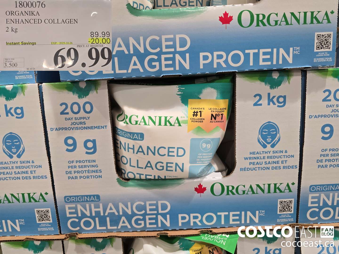 1800076 ORGANIKA ENHANCED COLLAGEN 2kg ($20.00 INSTANT SAVINGS EXPIRES ON 2025-10-26) $69.99