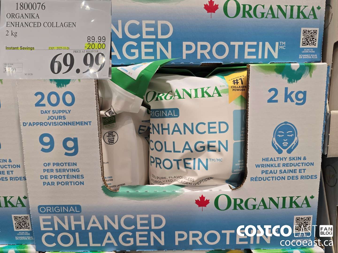 1800076 ORGANIKA ENHANCED COLLAGEN 2kg ($20.00 INSTANT SAVINGS EXPIRES ON 2025-10-26) $69.99