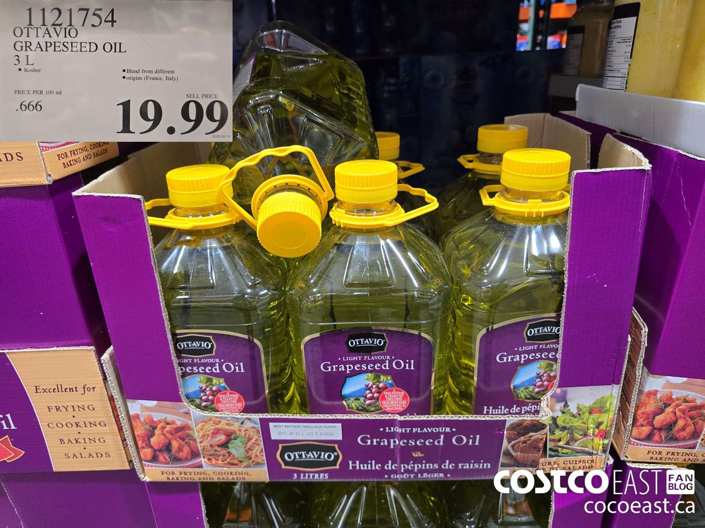 1121754 OTTAVIO GRAPESEED OIL 3L $19.99