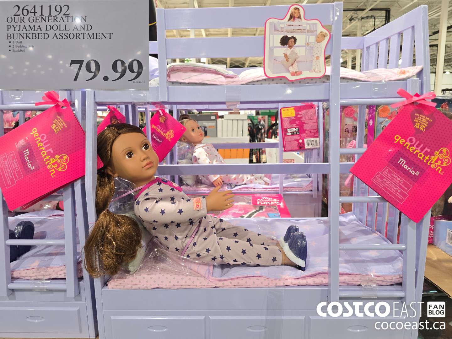 2641192 OUR GENERATION PYJAMA DOLL AND BUNKBED ASSORTMENT $79.99