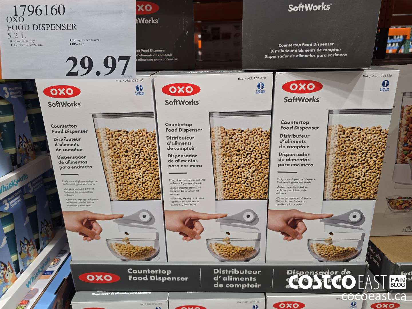 1796160 OXO FOOD DISPENSER 5.2 L $29.97