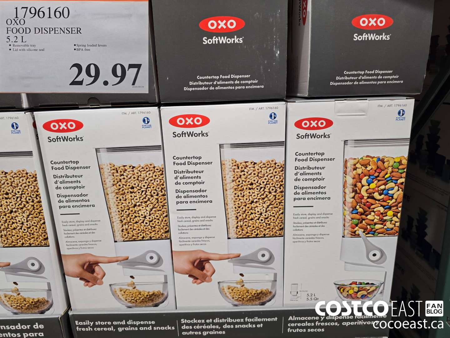 1796160 OXO FOOD DISPENSER 5.2 L $29.97