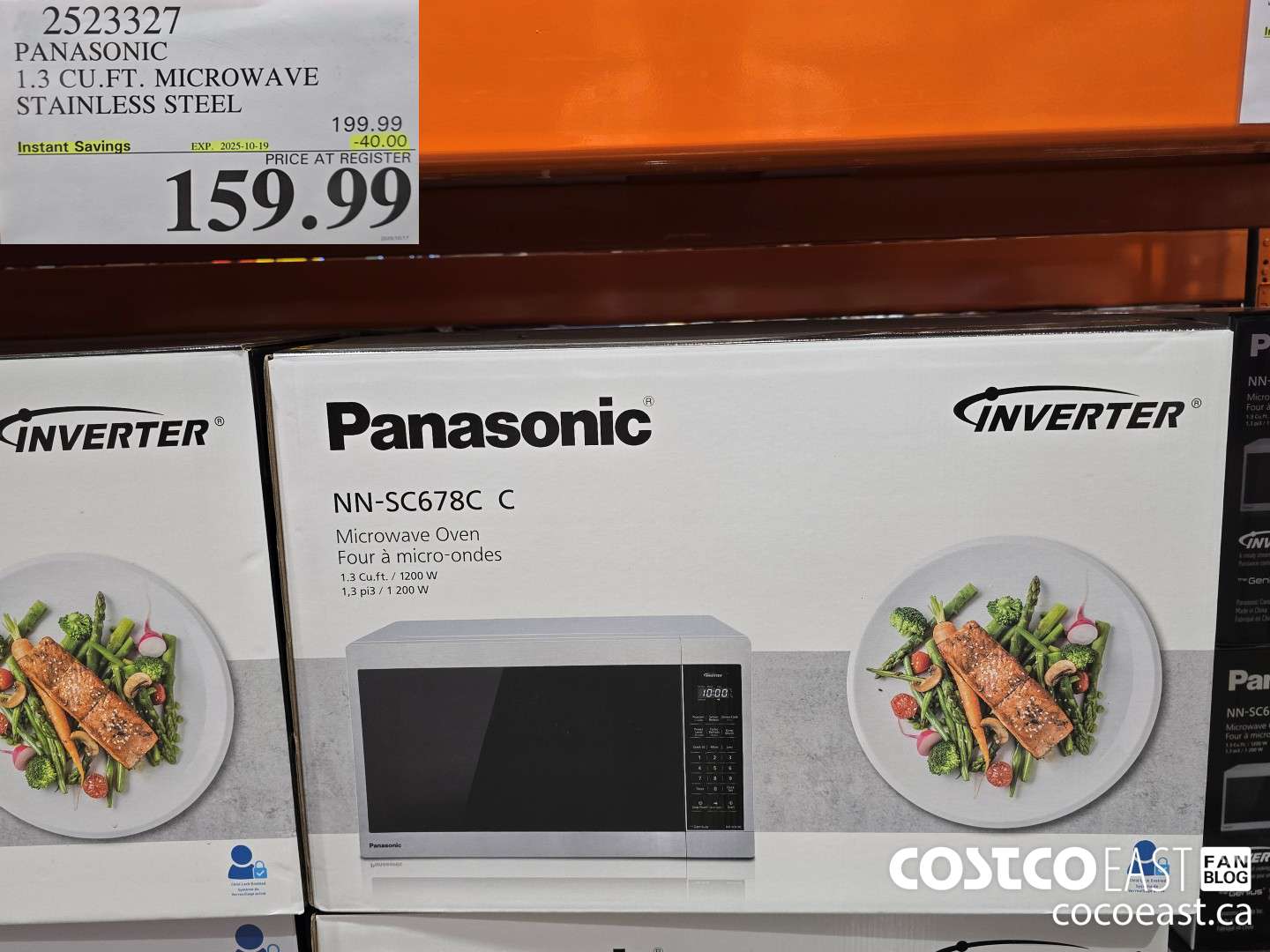 2523327 PANASONIC 1.3 CU.FT. MICROWAVE STAINLESS STEEL ($40.00 INSTANT SAVINGS EXPIRES ON 2025-10-19) $159.99