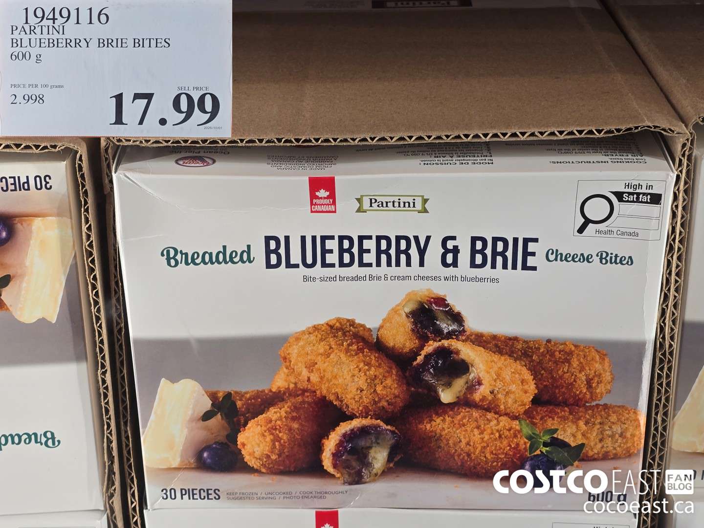 1949116 PARTIN BLUEBERRY BRIE BITES 600 g $17.99