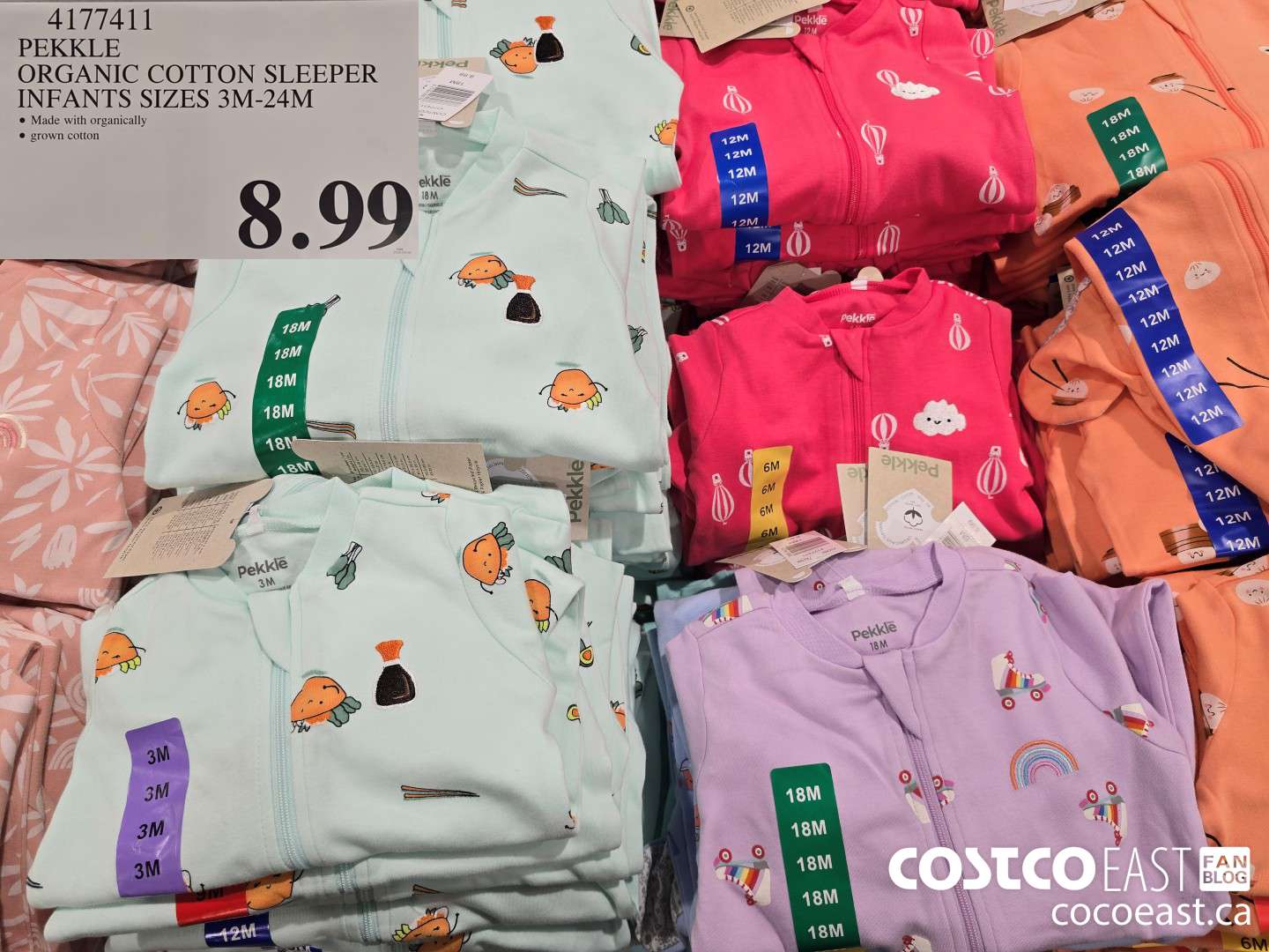 4177411 PEKKLE ORGANIC COTTON SLEEPER INFANTS SIZES 3M-24M $8.99