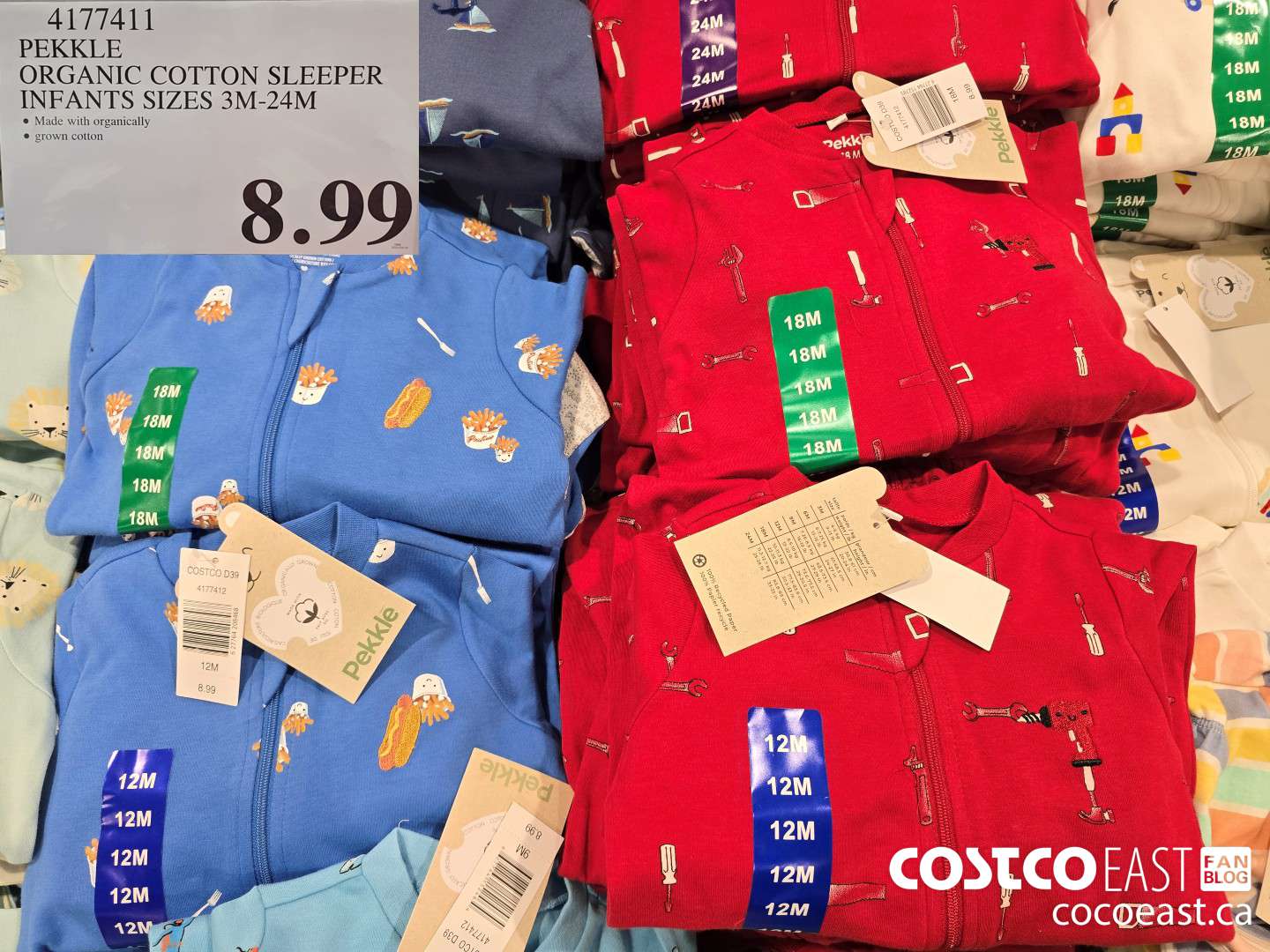 4177411 PEKKLE ORGANIC COTTON SLEEPER INFANTS SIZES 3M-24M $8.99