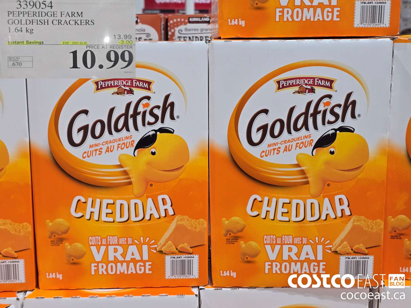 339054 PEPPERIDGE FARM GOLDFISH CHEDDAR 1.64 KG ($3.00 INSTANT SAVINGS EXPIRES ON 2025-10-26) $10.99