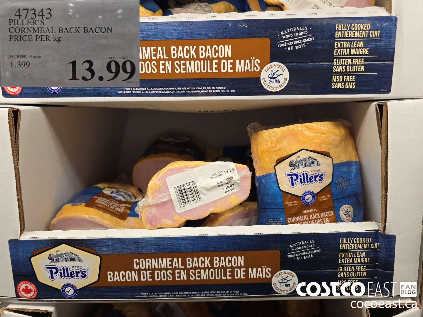 47343 PILLER'S CORNMEAL BACK BACON PRICE PER KG $13.99