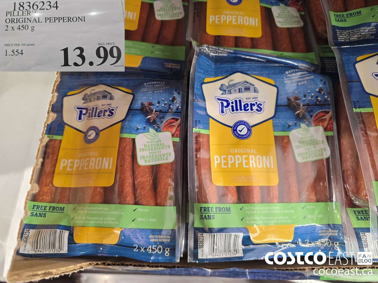 1836234 PILLER'S ORIGINAL PEPPERONI 2 x 450 g $13.99