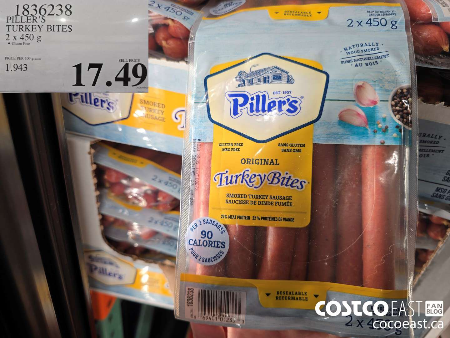 1836238 PILLER'S TURKEY BITES 2 X 450 G $17.49