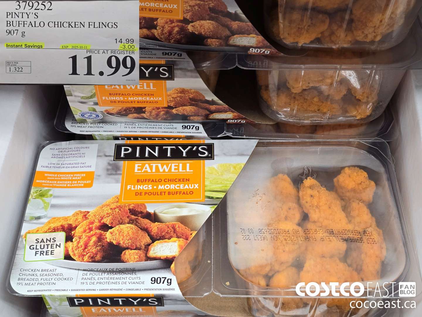 379252 PINTY'S BUFFALO CHICKEN FLINGS 907 g ($3.00 INSTANT SAVINGS EXPIRES ON 2024-10-11) $11.99