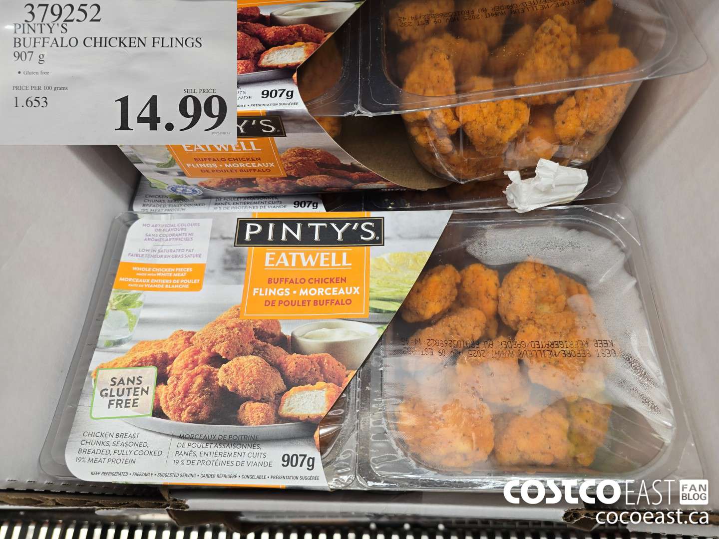 379252 PINTY'S BUFFALO CHICKEN FLINGS 907 g $14.99