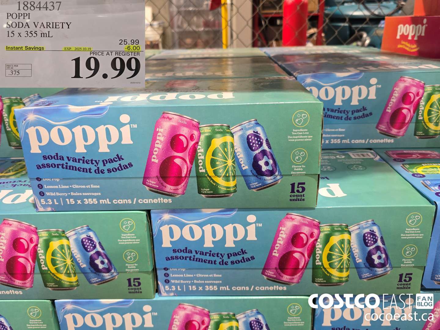 1884437 POPPI SODA VARIETY 15 X 355 ML ($6.00 INSTANT SAVINGS EXPIRES ON 2025-10-19) $19.99