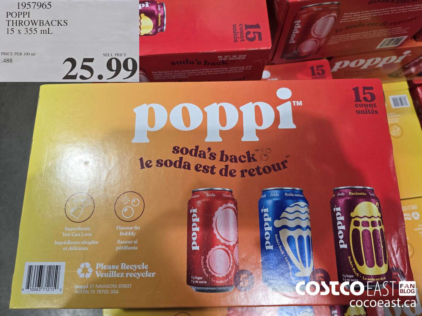 1957965 POPPI THROWBACKS 15 X 355 ML $25.99