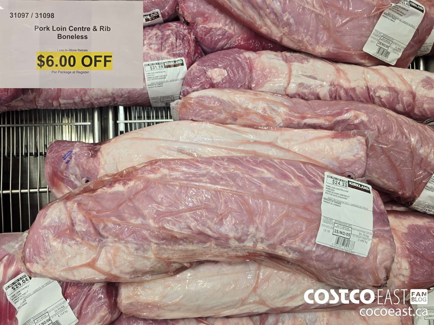 31097 PORK LOIN CENTRE & RIB BONELESS ($6.00 INSTANT SAVINGS)