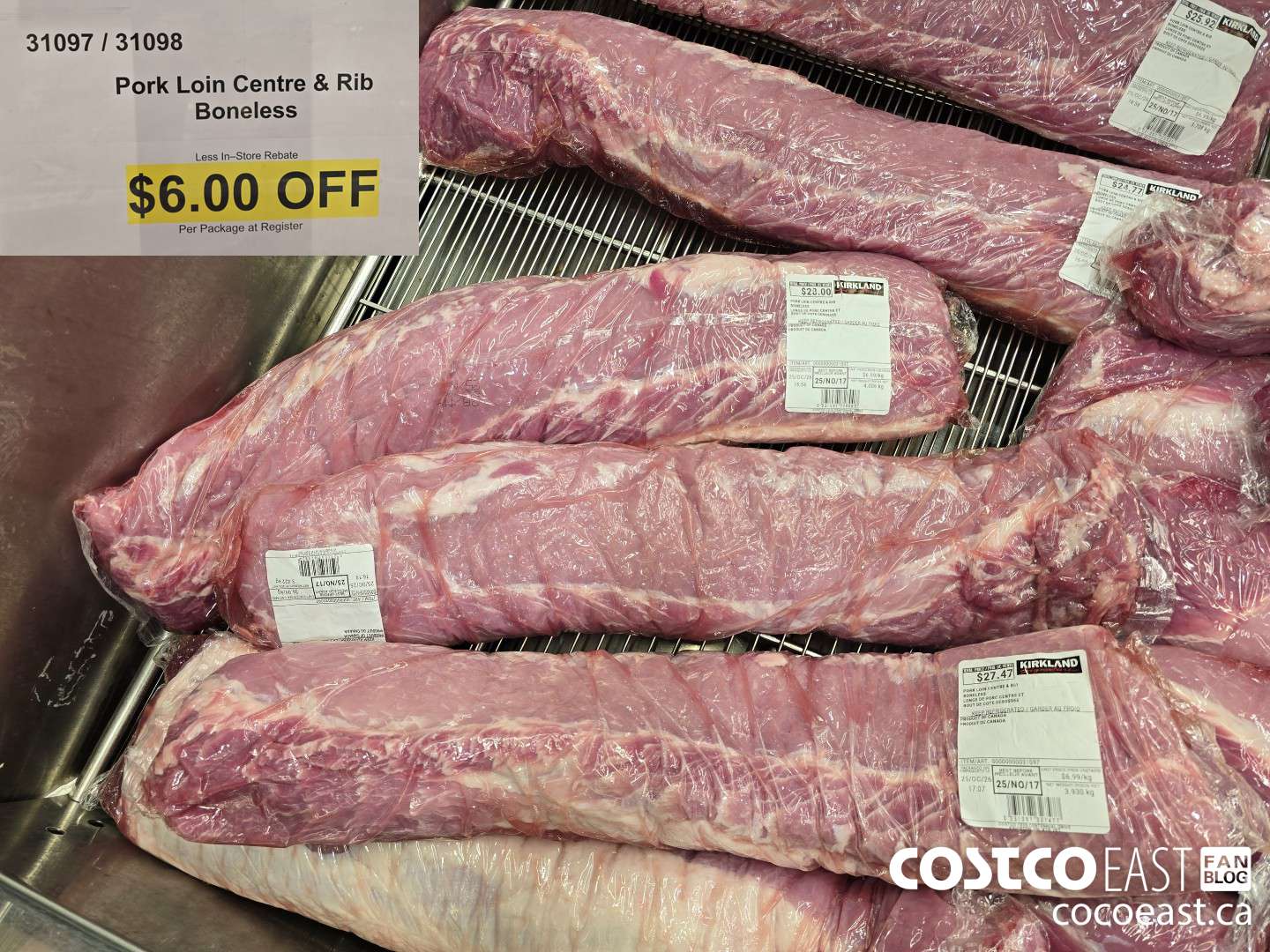 31097 PORK LOIN CENTRE & RIB BONELESS ($6.00 INSTANT SAVINGS)