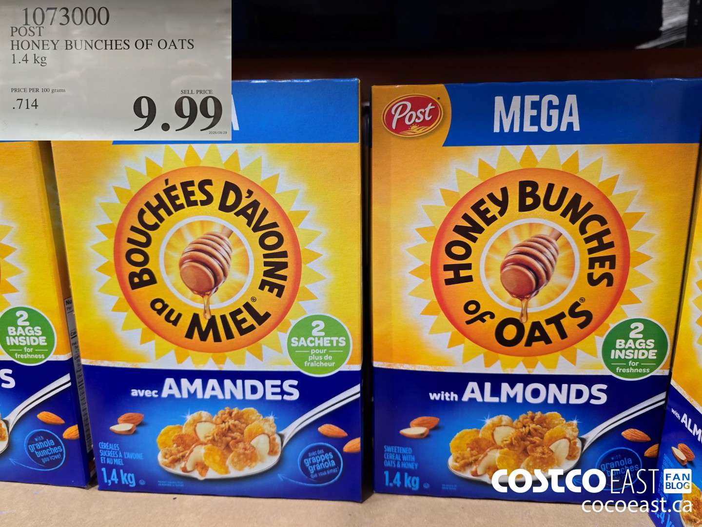 1073000 POST HONEY BUNCHES OF OATS 1.4 KG $9.99