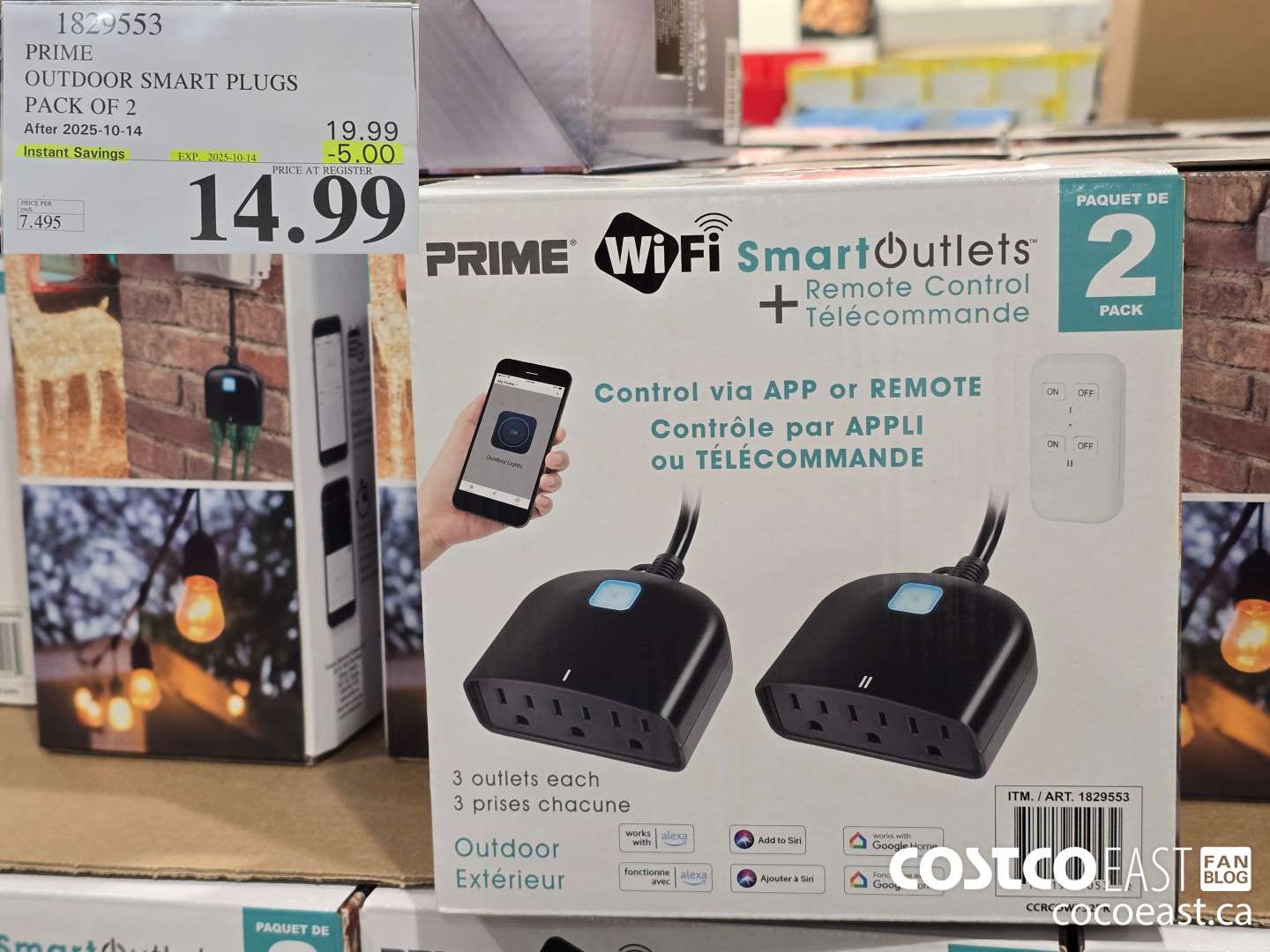 1829553 PRIME OUTDOOR SMART PLUGS PACK OF 2 ($5.00 INSTANT SAVINGS EXPIRES ON 2025-10-14) $14.99