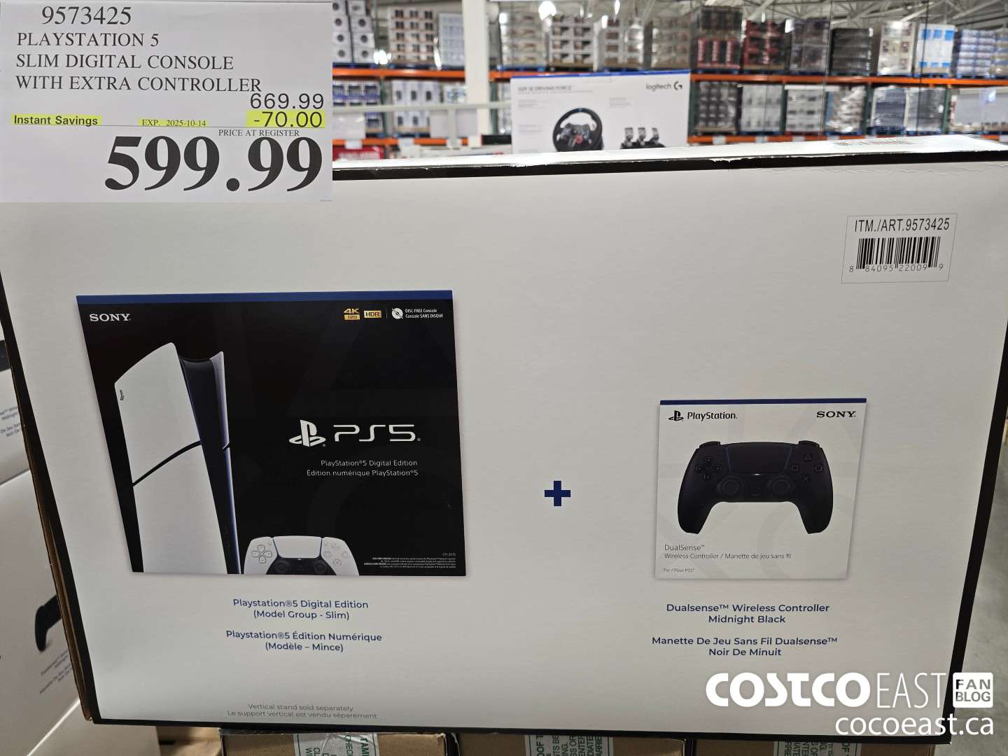 9573425 PS5 SLIM DIGITAL CONSOLE WITH EXTRA CONTROLLER ($70.00 INSTANT SAVINGS EXPIRES ON 2025-10-14) $599.99
