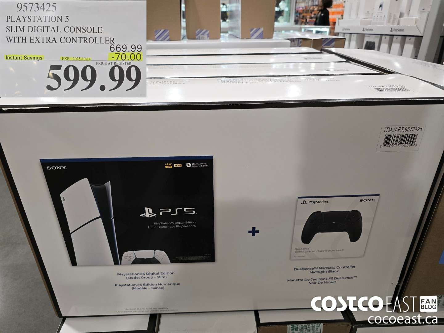 9573425 PS5 SLIM DIGITAL CONSOLE WITH EXTRA CONTROLLER ($70.00 INSTANT SAVINGS EXPIRES ON 2025-10-14) $599.99