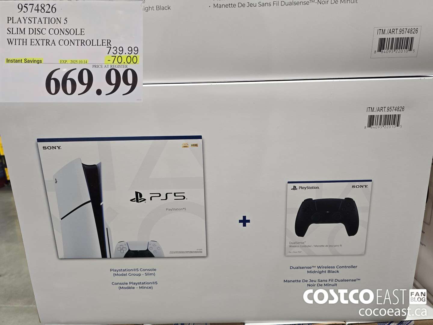 9574826 PS5 SLIM DISC CONSOLE WITH EXTRA CONTROLLER ($70.00 INSTANT SAVINGS EXPIRES ON 2025-10-14) $669.99