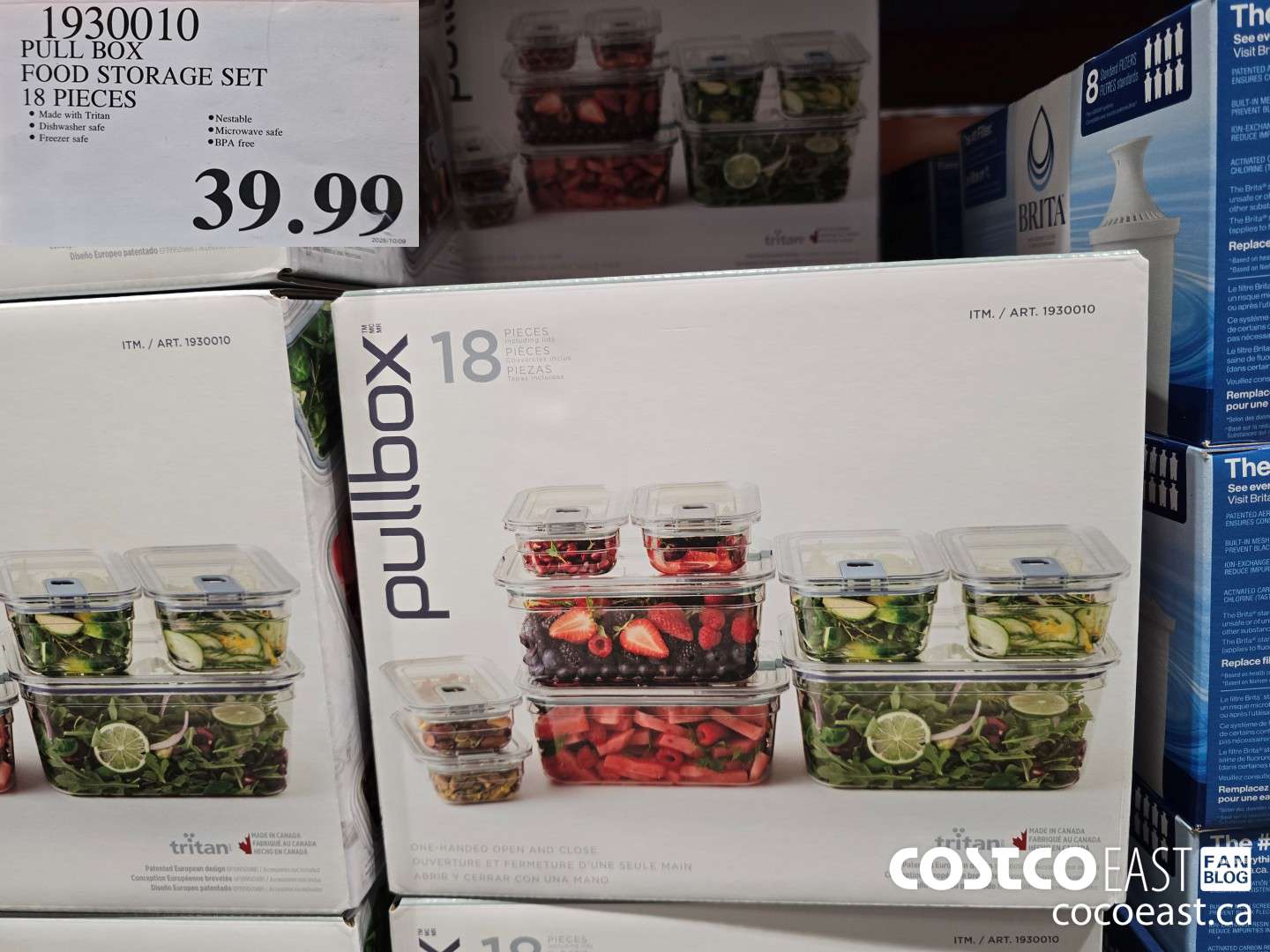 1930010 PULL BOX FOOD STORAGE SET 18 PIECES $39.99