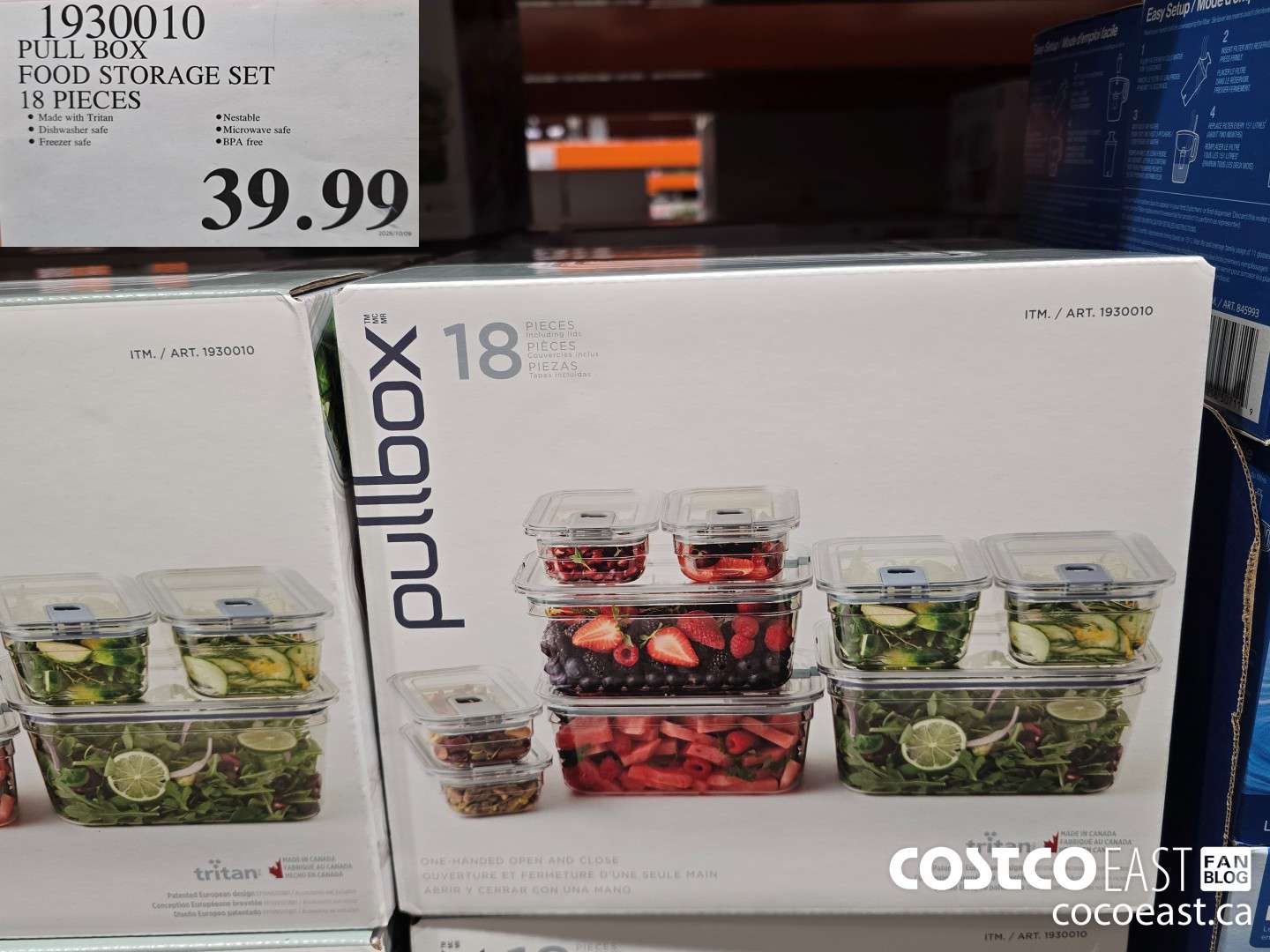 1930010 PULL BOX FOOD STORAGE SET 18 PIECES $39.99