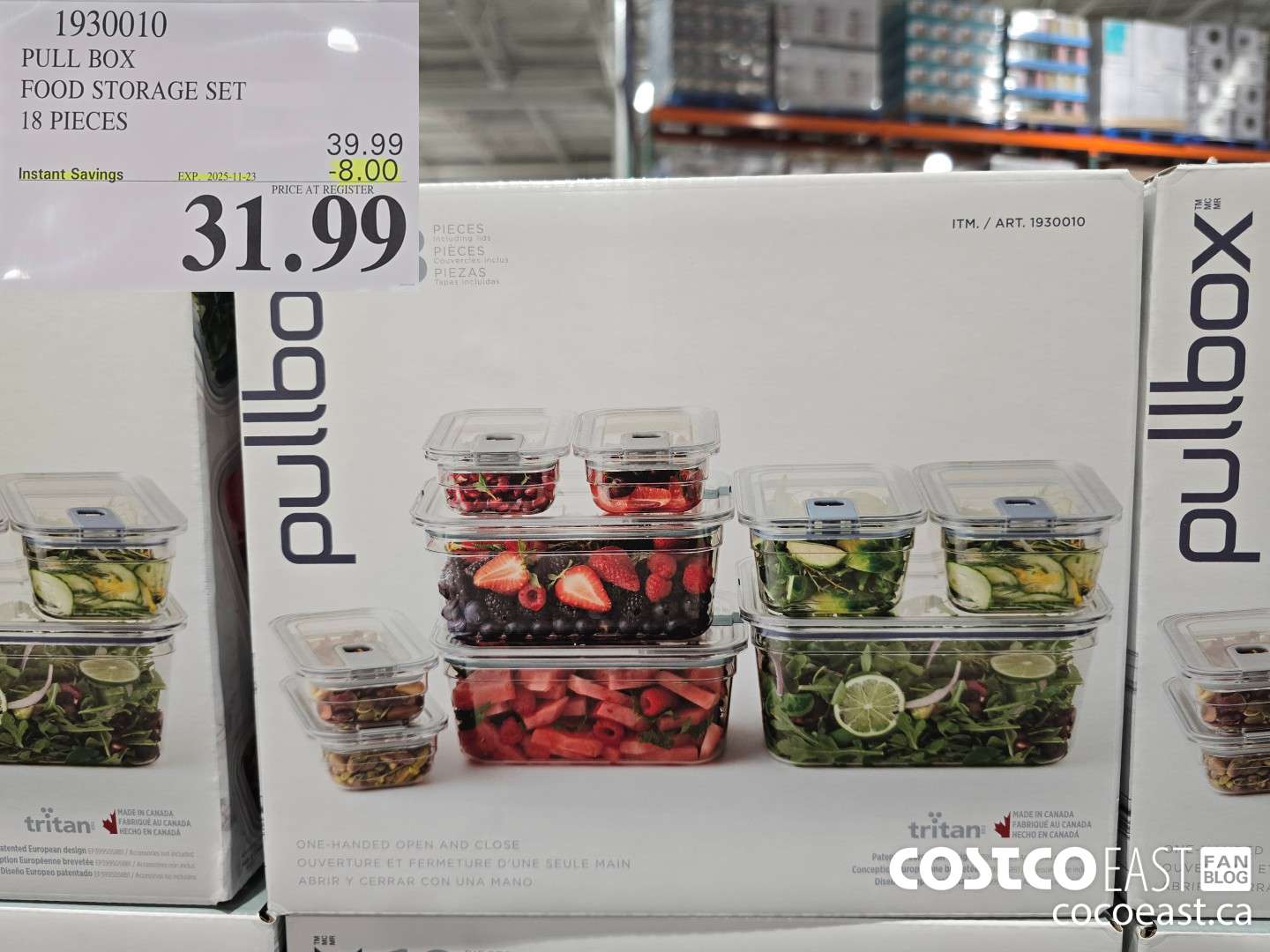 1930010 PULL BOX FOOD STORAGE SET 18 PIECES ($8.00 INSTANT SAVINGS EXPIRES ON 2025-11-23) $31.99