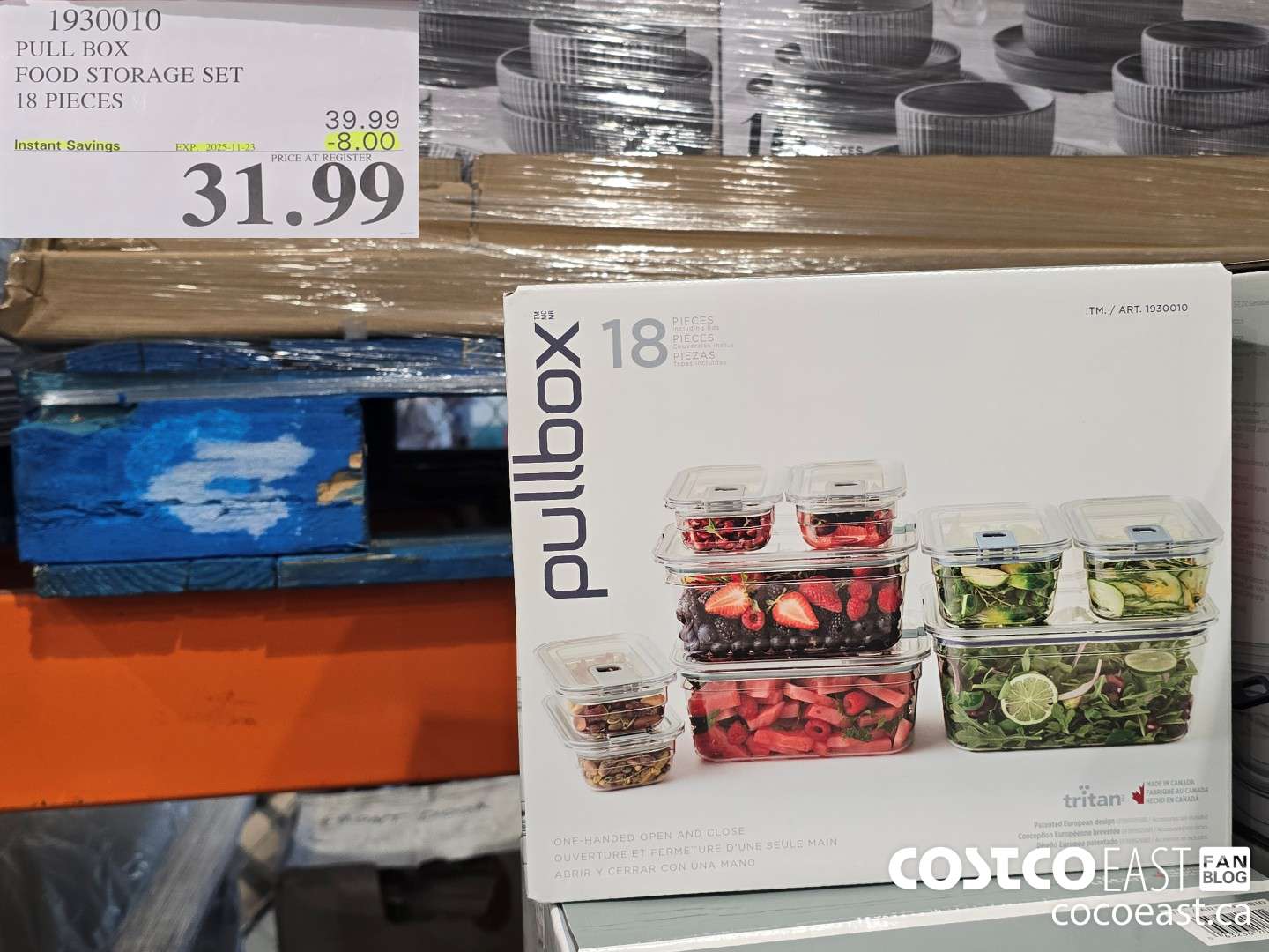 1930010 PULL BOX FOOD STORAGE SET 18 PIECES ($8.00 INSTANT SAVINGS EXPIRES ON 2025-11-23) $31.99