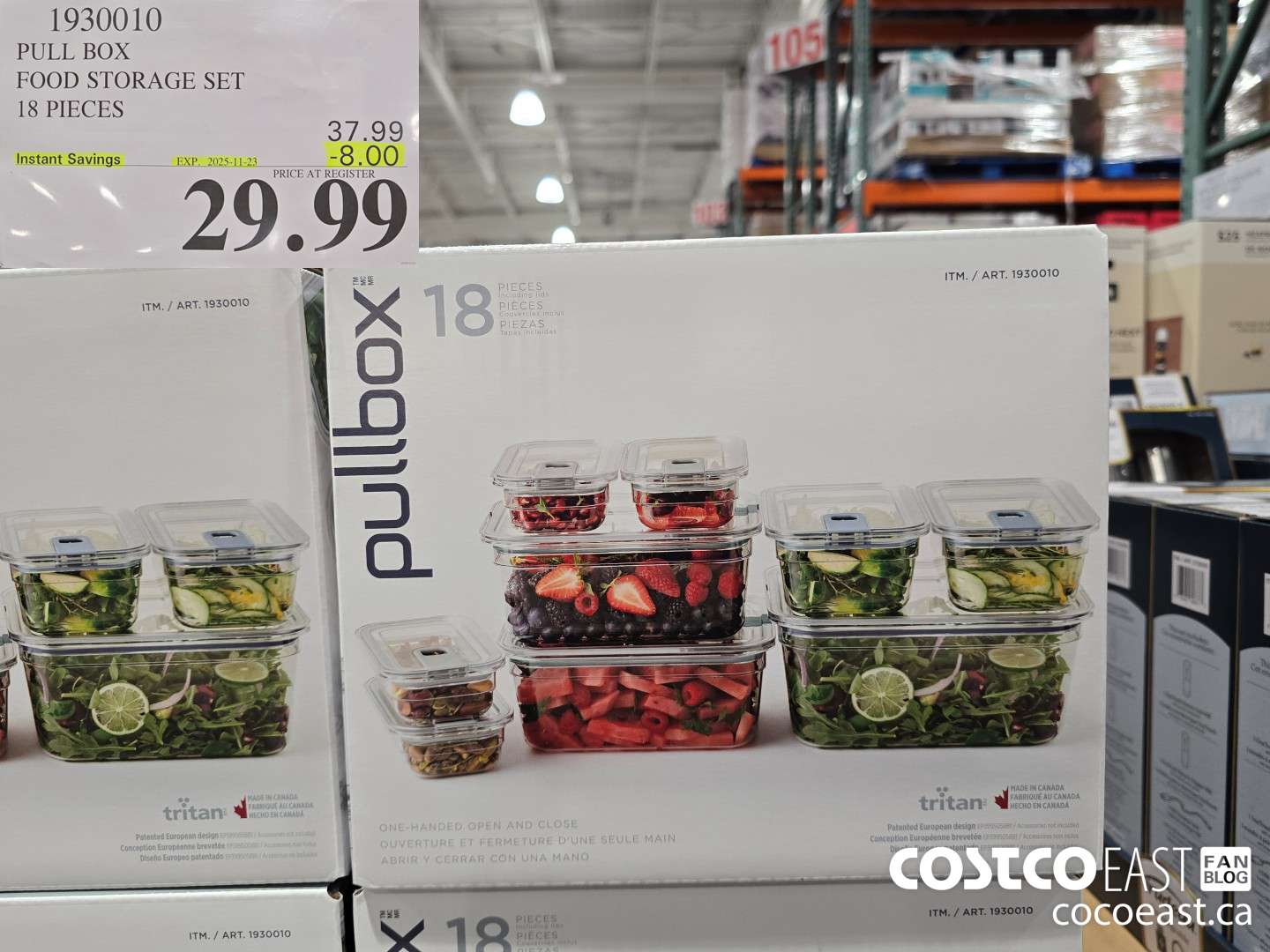 1930010 PULL BOX FOOD STORAGE SET 18 PIECES ($8.00 INSTANT SAVINGS EXPIRES ON 2025-11-23) $31.99