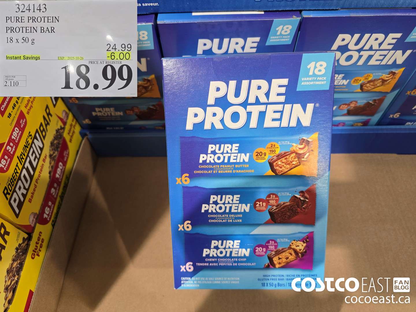 324143 PURE PROTEIN VARIETY PACK 18 x 50G ($6.00 INSTANT SAVINGS EXPIRES ON 2025-10-26) $18.99