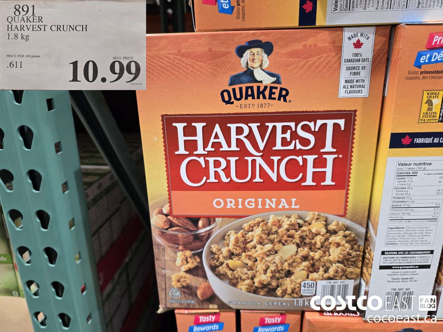 891 QUAKER HARVEST CRUNCH 1.8 kg  $10.99