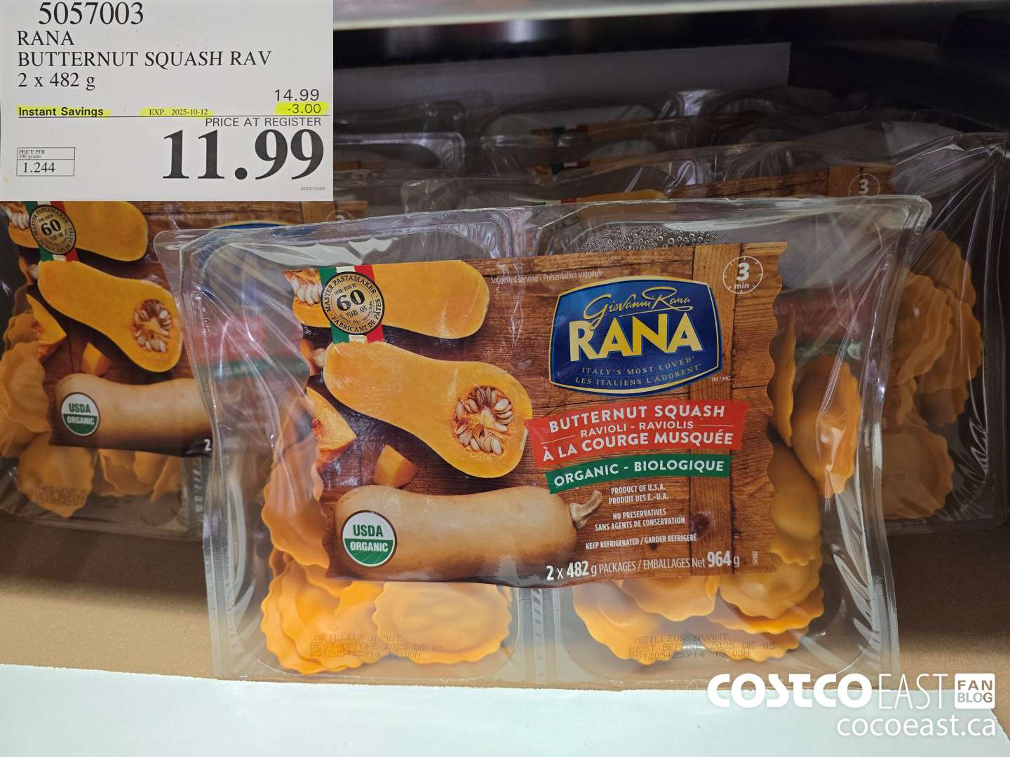 5057003 RANA BUTTERNUT SQUASH RAV 2 x 482 g ($3.00 INSTANT SAVINGS EXPIRES ON 2025-10-12) $11.99