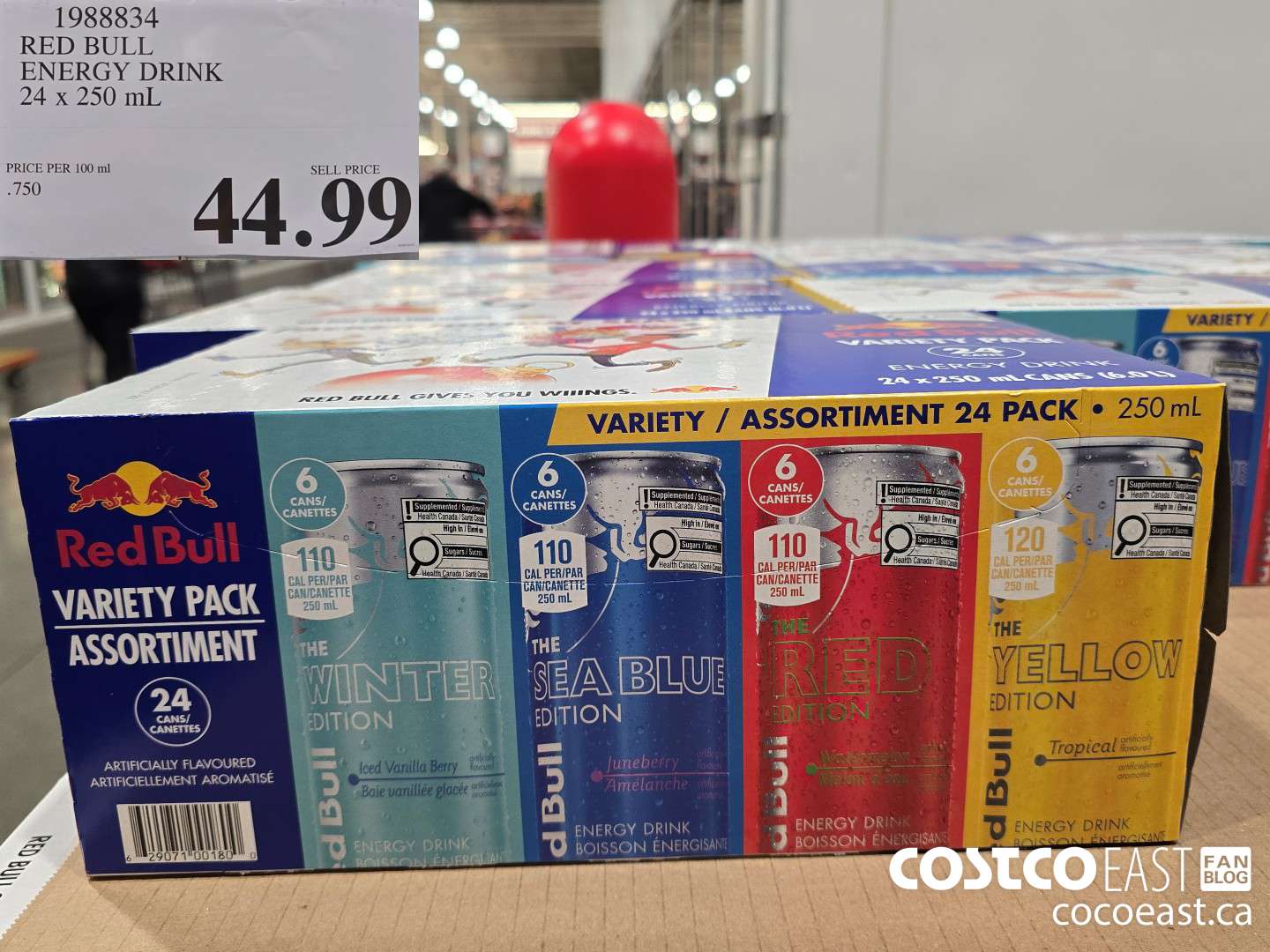 1988834 RED BULL ENERGY DRINK 24 x 250 mL $44.99