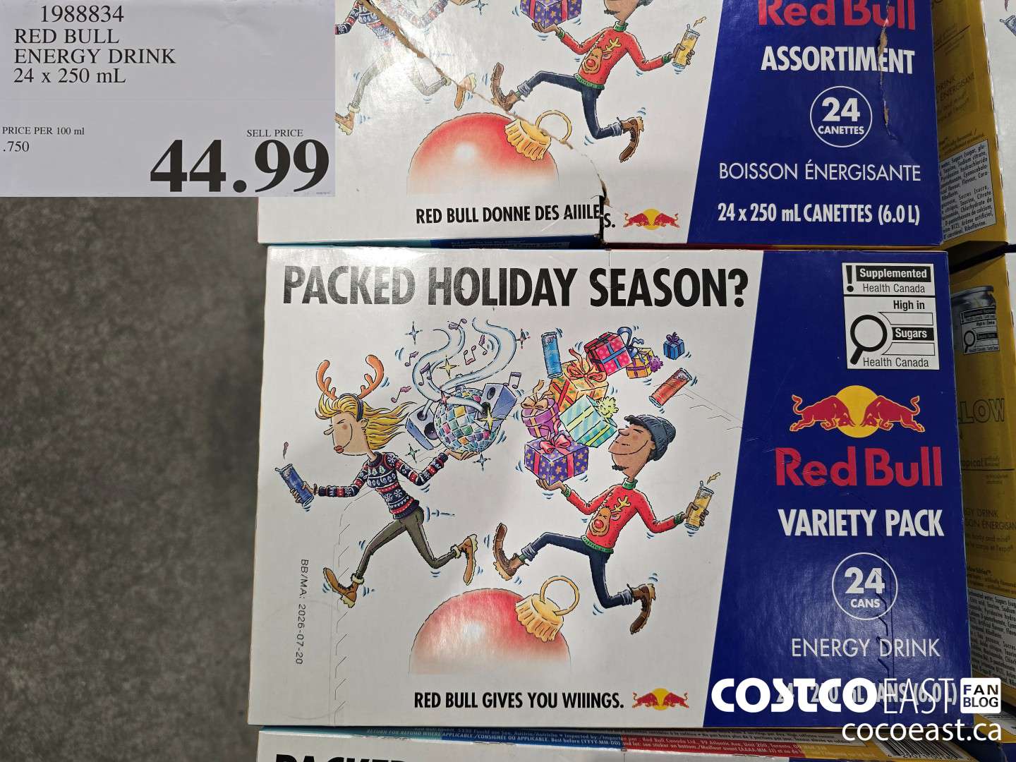 1988834 RED BULL ENERGY DRINK 24 x 250 mL $44.99