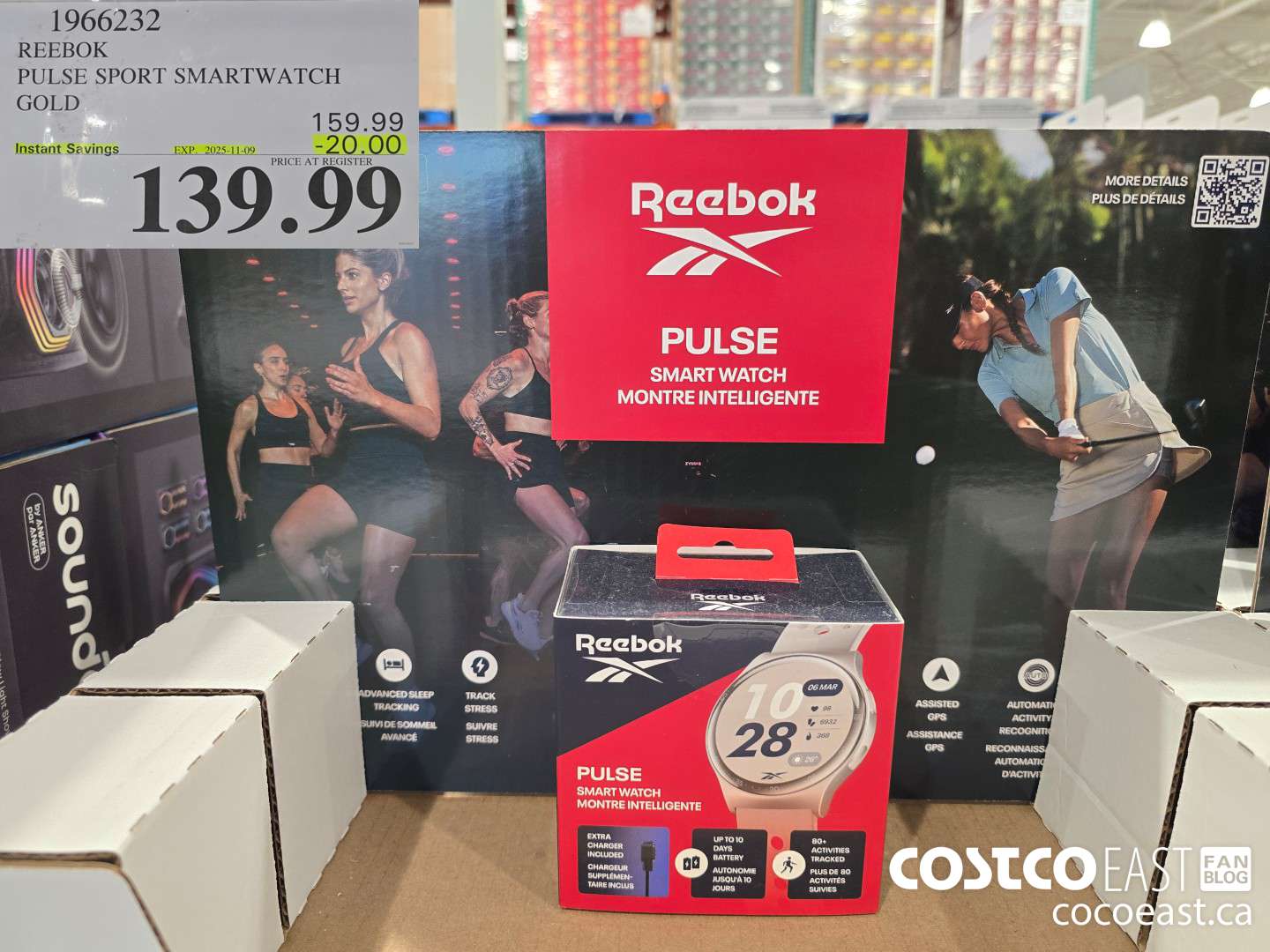 1966232 REEBOK PULSE SPORT SMARTWATCH GOLD ($20.00 INSTANT SAVINGS EXPIRES ON 2025-11-09) $139.99