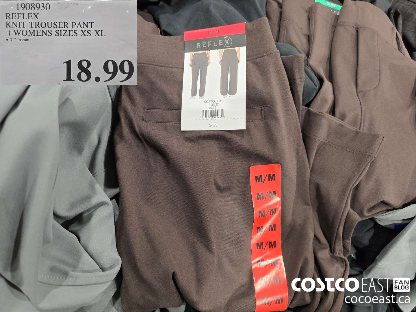 1908930 REFLEX KNIT TROUSER PANT +WOMENS SIZES XS-XL $18.99