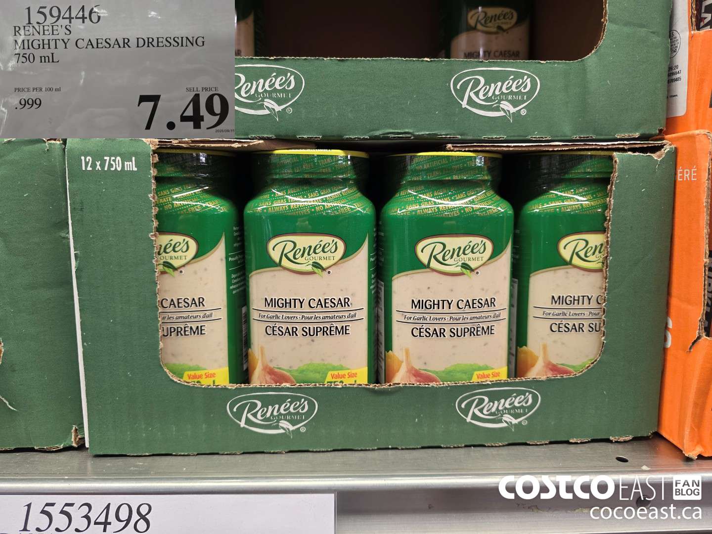 159446 RENEE'S MIGHTY CAESAR DRESSING 750 ML $7.49