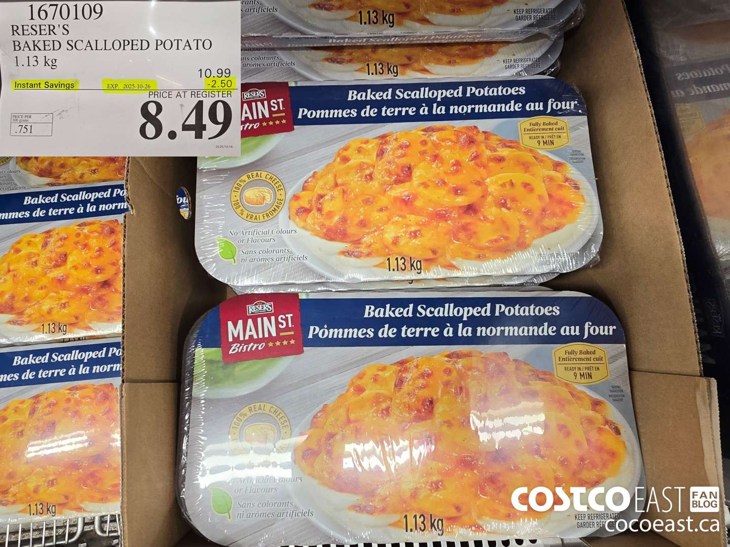 1670109 RESER'S BAKED SCALLOPED POTATOES 1.13 kg ($2.50 INSTANT SAVINGS EXPIRES ON 2025-10-26) $8.49