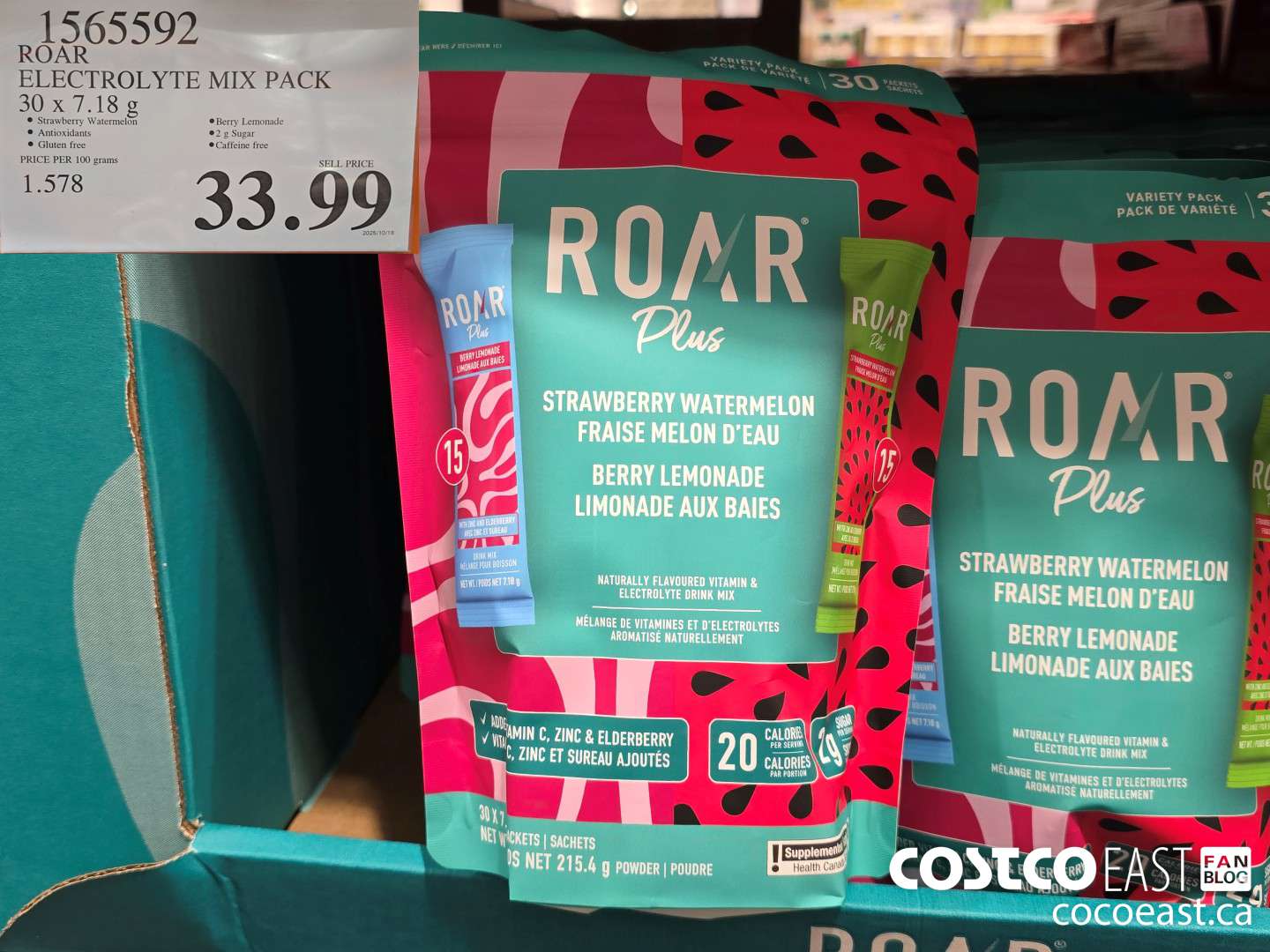 156592 ROAR ELECTROLYTE MIX PACK 30 x 7.18 g $33.99