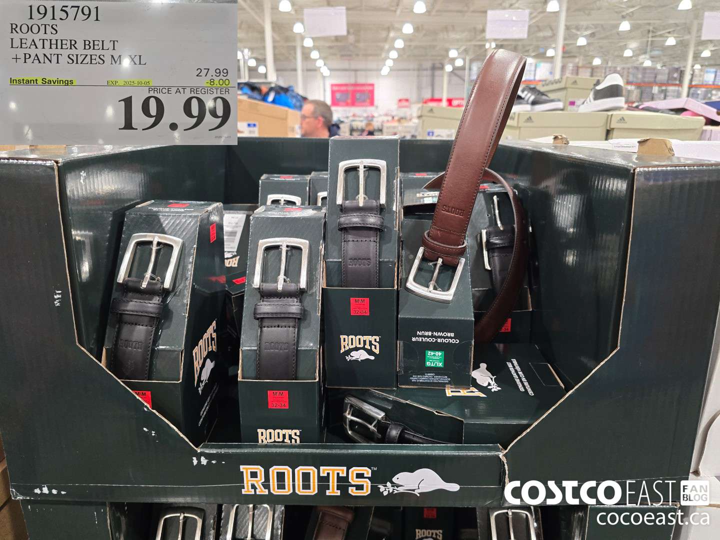 1915791 ROOTS LEATHER BELT +PANT SIZES M XL ($8.00 INSTANT SAVINGS EXPIRES ON 2025-10-05) $19.99