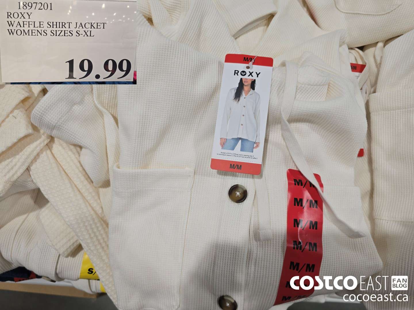 1897201 ROXY WAFELE SHIRT JACKET WOMENS SIZES S-XL $19.99