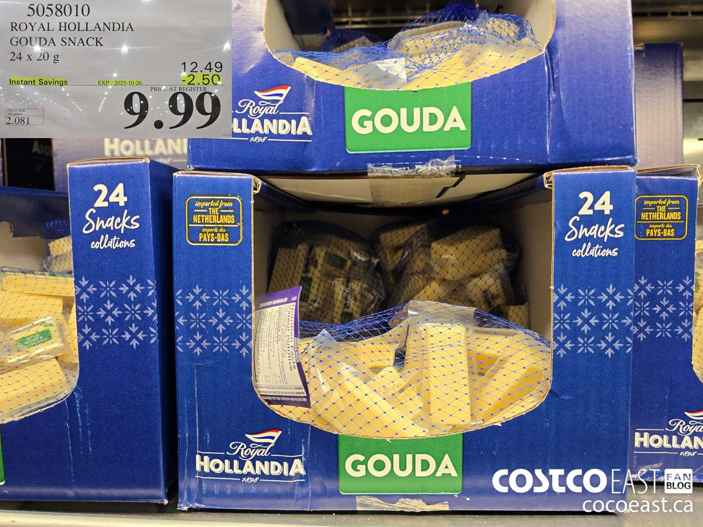 5058010 ROYAL HOLLANDIA GOUDA SNACK 24 x 20 g ($3.00 INSTANT SAVINGS EXPIRES ON 2025-10-26) $9.49