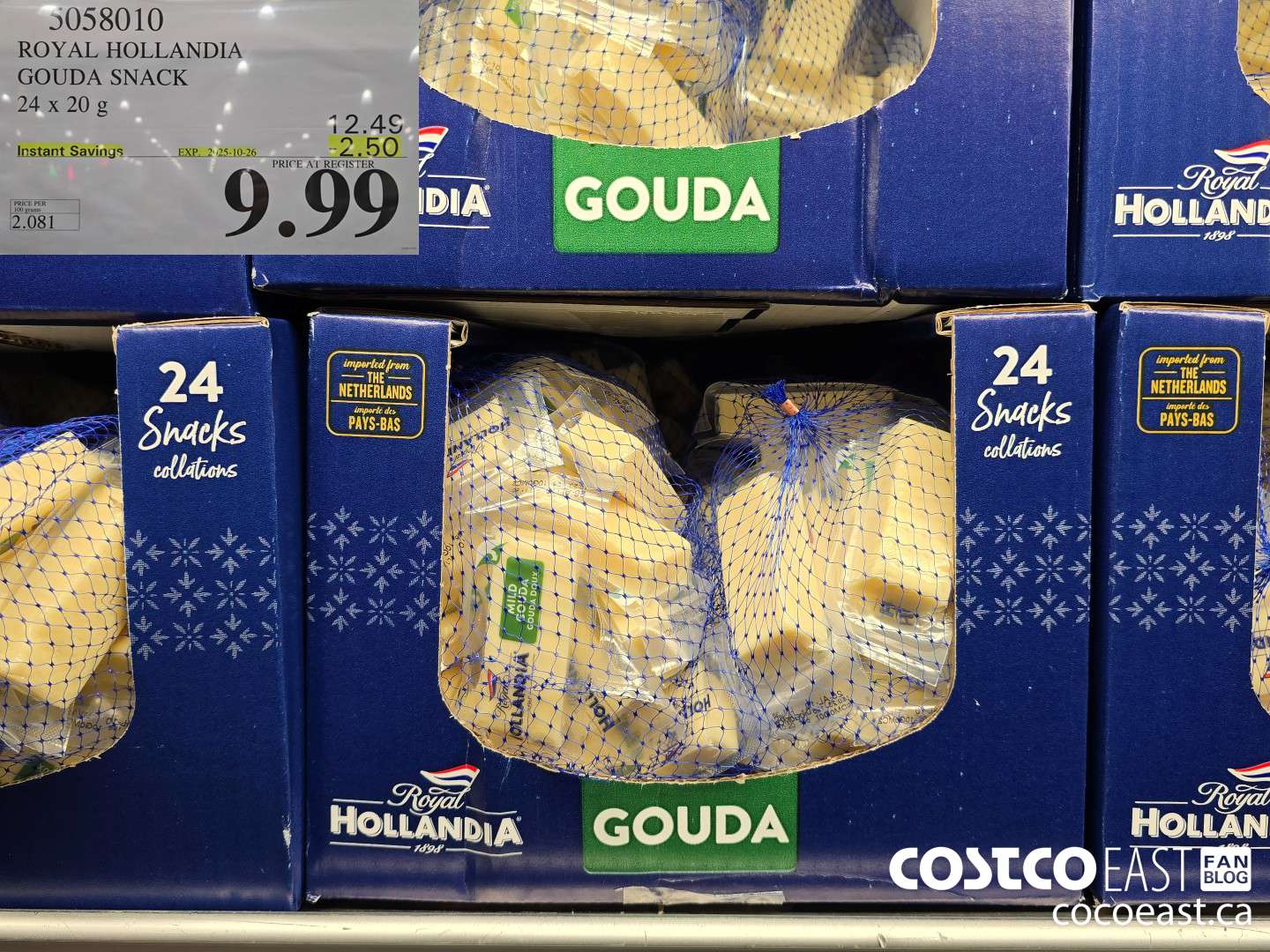5058010 ROYAL HOLLANDIA GOUDA SNACK 24 x 20 g ($2.50 INSTANT SAVINGS EXPIRES ON 2025-10-26) $9.99