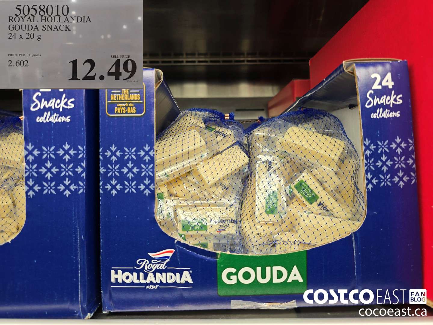 5058010 ROYAL HOLLANDIA GOUDA SNACK 24 x 20 g $12.49