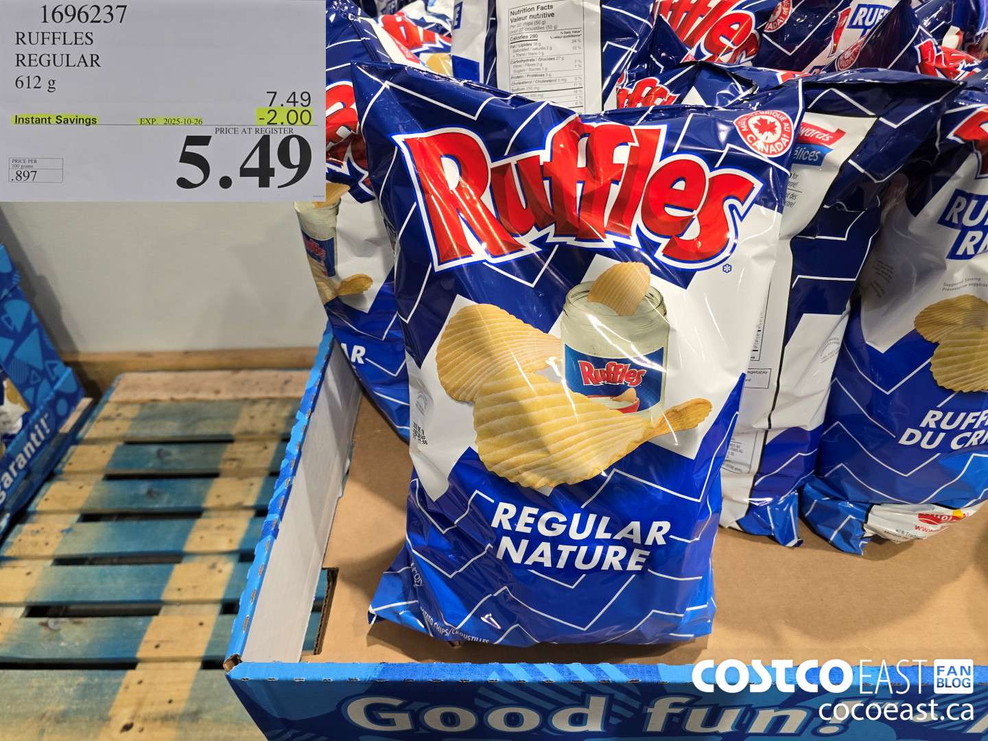 1696237 RUFFLES REGULAR 612 G ($2.00 INSTANT SAVINGS EXPIRES ON 2025-10-26) $5.49