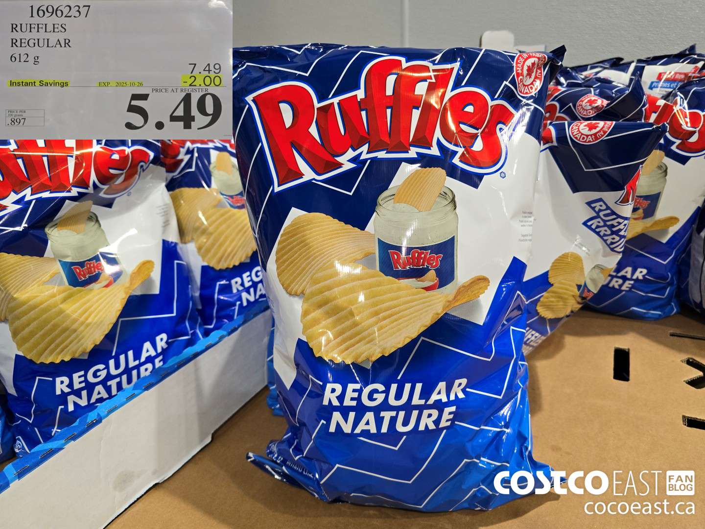 1696237 RUFFLES REGULAR 612 G ($2.00 INSTANT SAVINGS EXPIRES ON 2025-10-26) $5.49