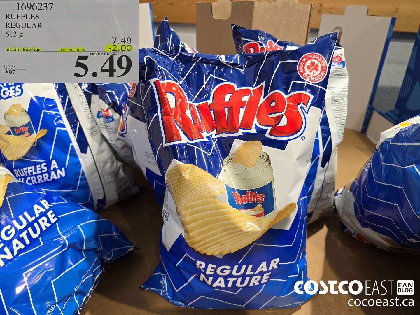 1696237 RUFFLES REGULAR 612 G ($2.00 INSTANT SAVINGS EXPIRES ON 2025-10-26) $5.49