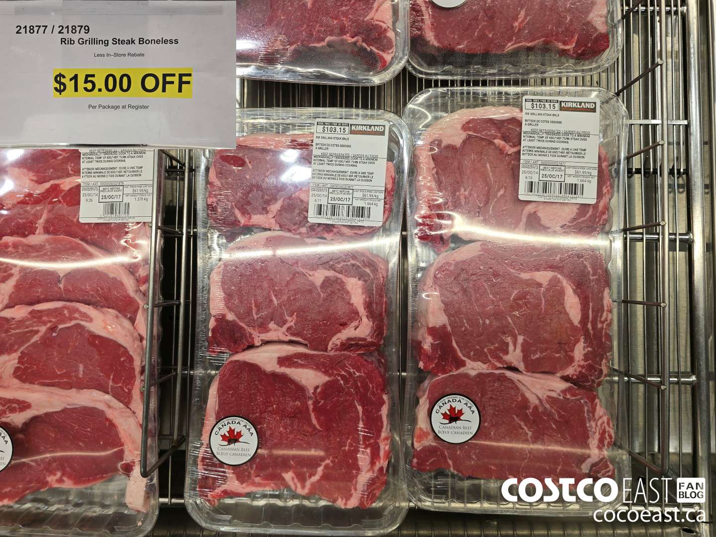 21877 Rib Grilling Steak Boneless ($15.00 INSTANT SAVINGS)